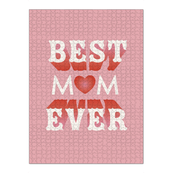 Puzzle Ravensburger "„Beste Mutter aller Zeiten“" artboxONE - Typografie - Mutter,Muttertag,Liebe,Muttergeburtstag,Zitat,Typografie,Rosa,Herz,Süß