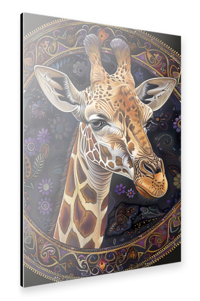 Alu-Dibond "Mandala - Giraffe" 30x20 cm artboxONE
