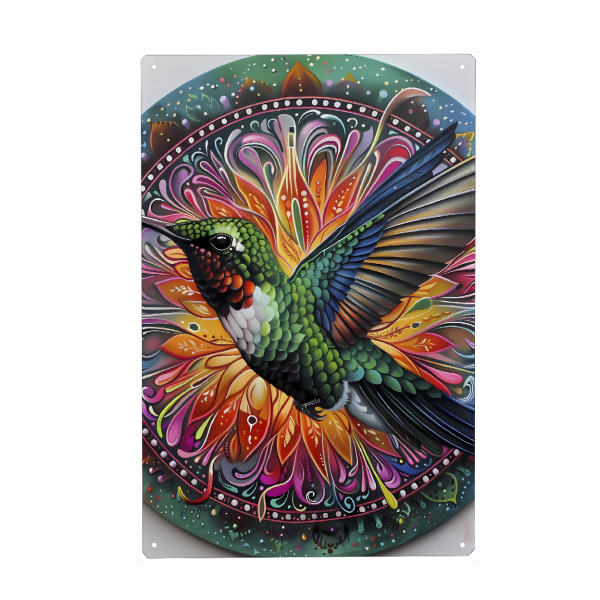 Holzbild "Mandala - Kolibri" artboxONE - Natur,Tiere,Abstrakt
