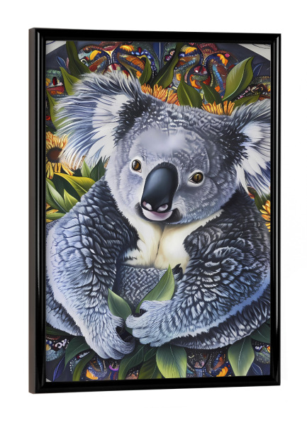 Poster mit schwarzem Rahmen "Mandala - Koala" artboxONE - Natur,Tiere,Abstrakt