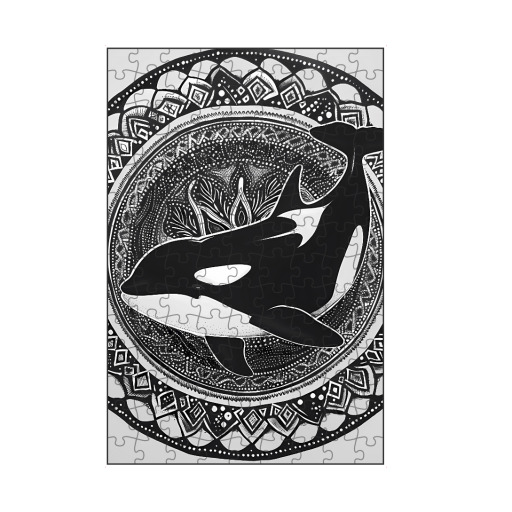 Mandala - Orca Schwarzweiß