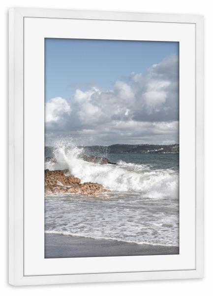 Poster mit Rahmen weiß "Wellen Rauschen" artboxONE - Natur,Reise / Strand und Meer,Reise / Länder
