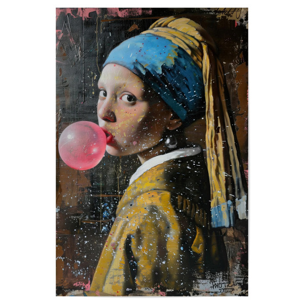 Poster 30x20 cm "Mädchen mit dem Kaugummi" artboxONE - Streetart