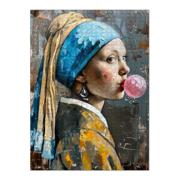 Puzzle Ravensburger "Mädchen und das Kaugummi" artboxONE - Streetart