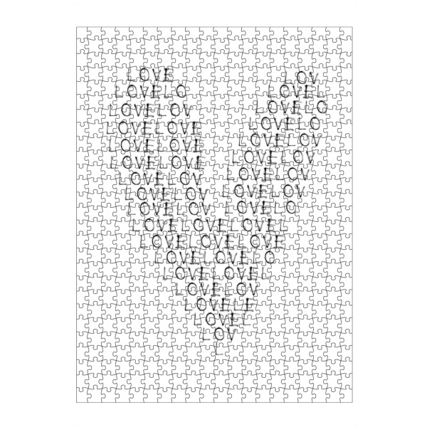 Puzzle Ravensburger "LOVE als Herz" artboxONE - Schwarzweiß,Liebe - Liebe,Love,Typo,Typografie,Minimalistisch,Schwarzweiß,Herz - Bild liebe