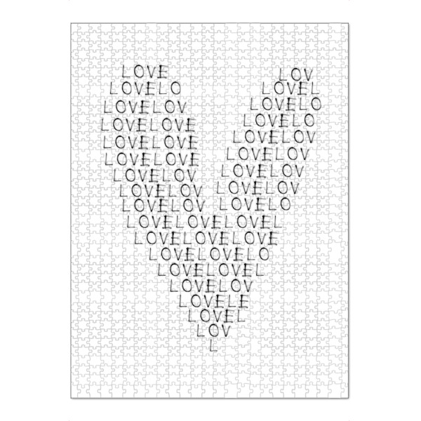 Puzzle Ravensburger "LOVE als Herz" artboxONE - Schwarzweiß,Liebe - Liebe,Love,Typo,Typografie,Minimalistisch,Schwarzweiß,Herz - Bild liebe