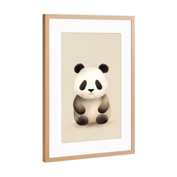 Poster mit Rahmen Kupfer "Cartoon Panda" artboxONE - Tiere,Lustig - Cartoon,Panda,Bär,Tier,Lustig,Illustration,Kinder,Kinderzimmer,Süß,Ki
