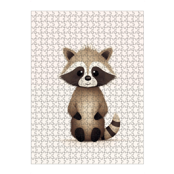 Puzzle Ravensburger "Cartoon Raccoon" artboxONE - Für Kinder,Tiere,Lustig - Kinder,Kinderzimmer,Tier,Süß,Lustig,Bunt,Illustration,Waschbär