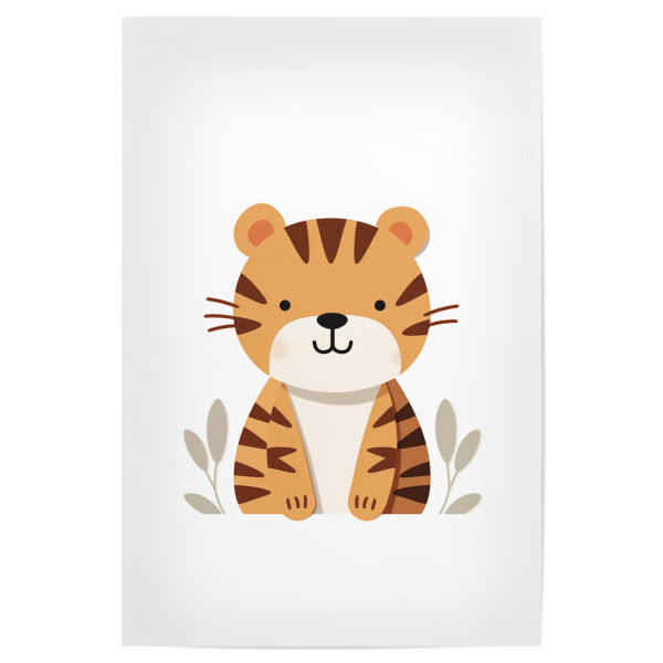Poster 30x20 cm "Cartoon Tiger" artboxONE - Für Kinder,Tiere,Lustig - Cartoon,Tiger,Tier,Lustig,Süß,Kinder,Kinderzimmer