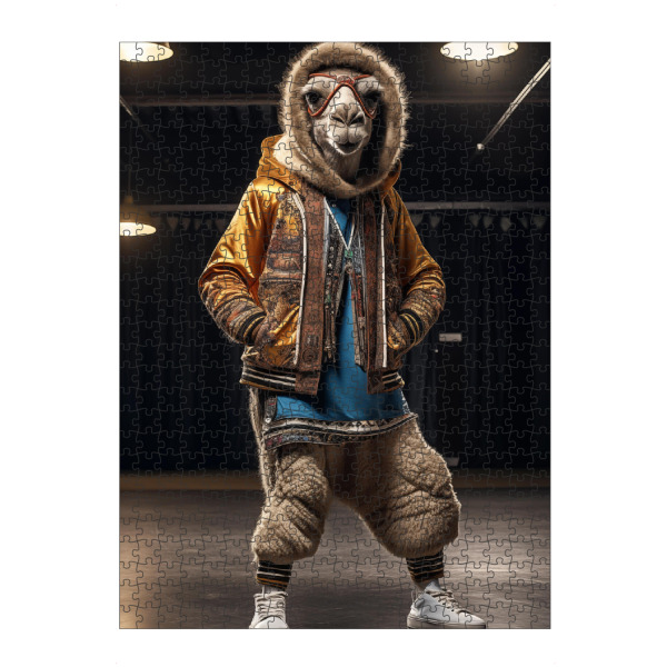 Puzzle Ravensburger "Cooles Kamel" artboxONE - Tiere,Fashion,Lustig - Kamel,Lustig,80s,80er,Collage,Bunt,Cool,Style,Fashion,Mode,Hiphop - Bild kamel