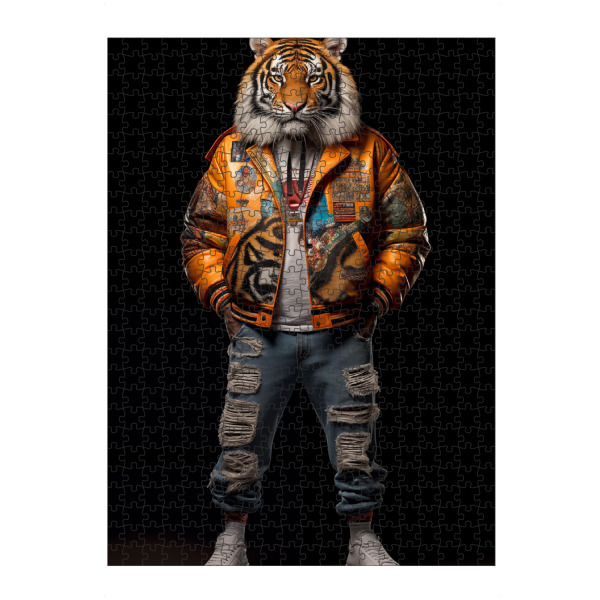 artboxONE Puzzle "Tiger Collage" artboxONE - Tiere,Lustig - Tiger,Cool,Tier,Collage,Lustig,80s,80er,Style,Fashion,Mode,Hiphop - Bild tiger