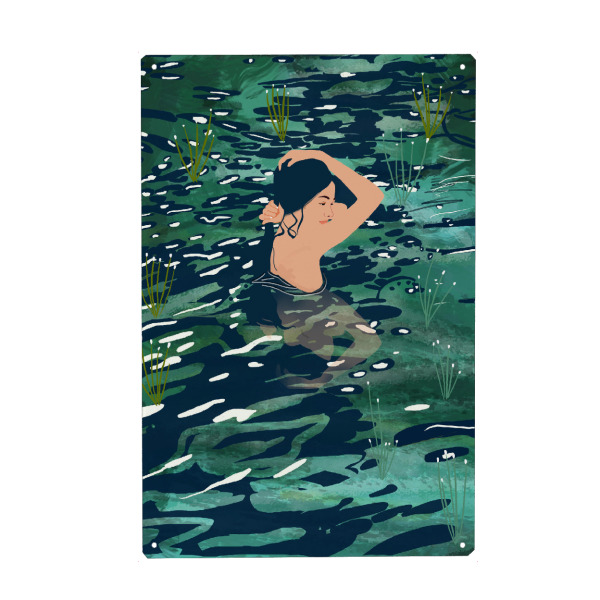 Metall Poster "Die Geburt eines Sees" artboxONE - Natur,Menschen