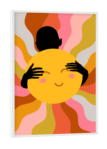 Poster mit weißem Rahmen "Faith, Sunshine Sunrays Positivity" artboxONE - Abstrakt