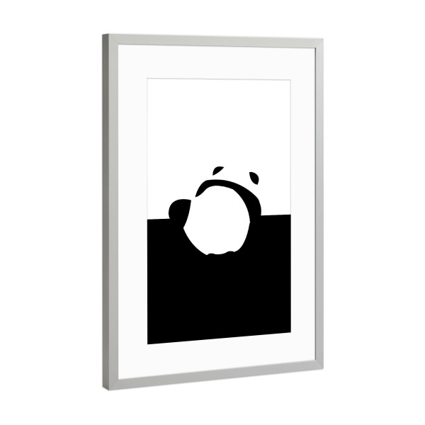 Poster mit Rahmen Silber "Finden Sie Ihre Füße" artboxONE - Tiere,Schwarzweiß