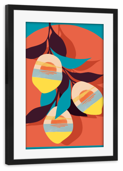 Poster mit Rahmen schwarz "Zitronensonnenuntergang" artboxONE - Abstrakt
