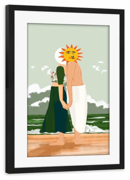 Poster mit Rahmen schwarz "Himmlische Union" artboxONE - Menschen