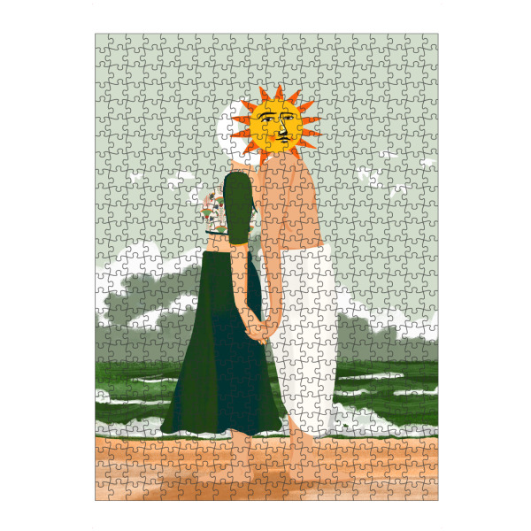 artboxONE Puzzle "Himmlische Union" artboxONE - Menschen - Union,Liebe,Sonne,Mond,Strand,Ozean,Meer,Landschaft,Natur,Reisen,Sommer,Paar,Himmlisch