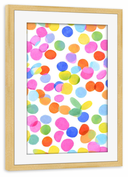 Poster mit Rahmen kiefer "BuntesKonfetti" artboxONE - Für Kinder,Abstrakt