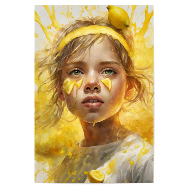 Poster 30x20 cm "Zitronenmädchen" artboxONE - Abstrakt,Menschen,Fiktion