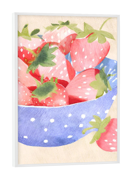 Poster mit weißem Rahmen "Erdbeeren in Schale" artboxONE - Essen & Trinken / Obst & Gemüse