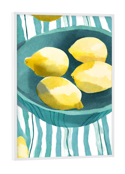 Poster mit weißem Rahmen "Zitronen in Schale" artboxONE - Essen & Trinken / Obst & Gemüse