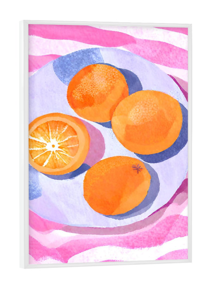 Poster mit weißem Rahmen "Orangen in Schale" artboxONE - Essen & Trinken / Obst & Gemüse