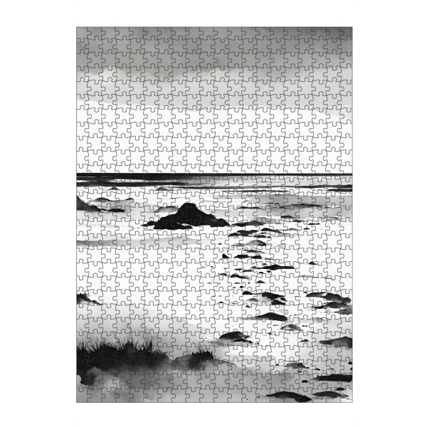 Puzzle Ravensburger "Bis zum Horizont" artboxONE - Abstrakt,Schwarzweiß,Reise / Strand und Meer