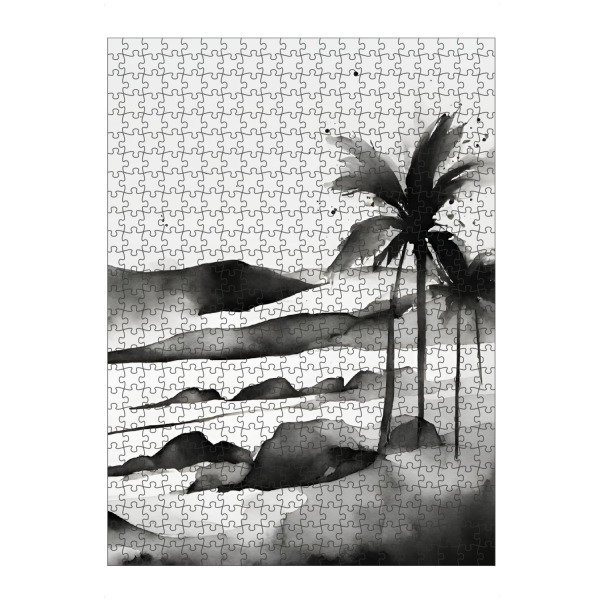 artboxONE Puzzle "Palmen am Strand, Aquarell" artboxONE - Schwarzweiß,Reise / Strand und Meer