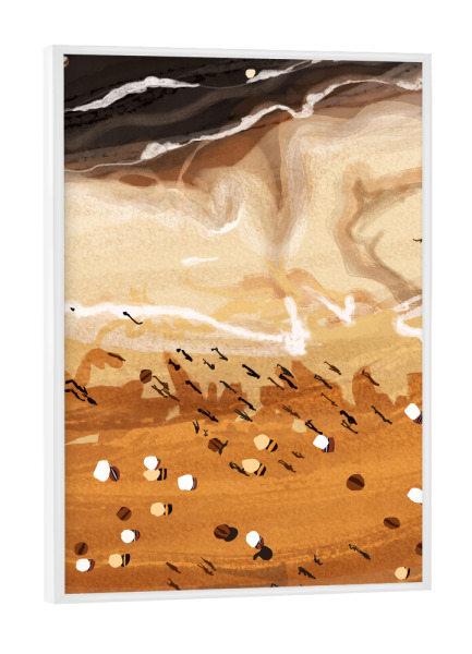 Poster mit weißem Rahmen "Kaffeestrand" artboxONE - Abstrakt