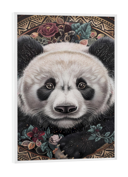 Poster mit weißem Rahmen "Mandala - Panda" artboxONE - Natur,Tiere,Abstrakt