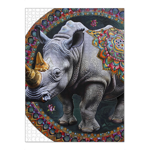 Puzzle Ravensburger "Mandala - Nashorn" artboxONE - Natur,Tiere,Abstrakt