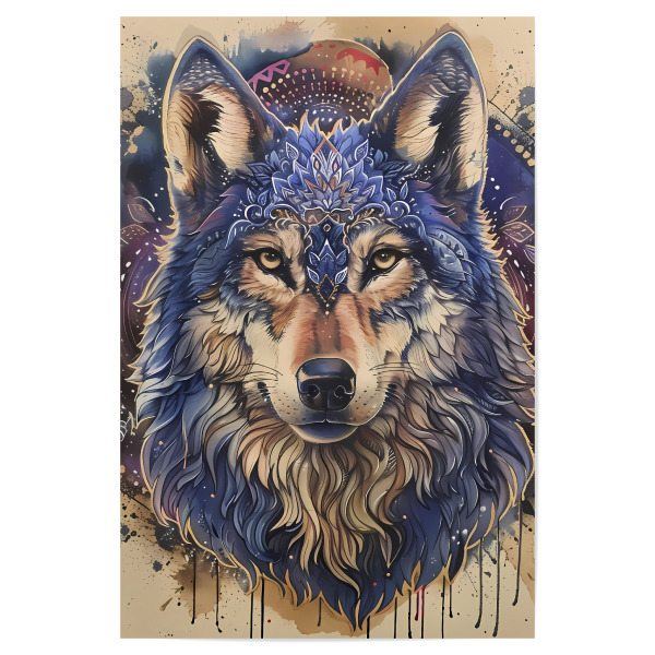 Poster 30x20 cm "Mandala - Wolf" artboxONE - Natur,Tiere,Abstrakt