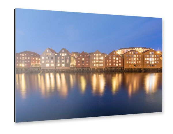 Alu-Dibond "Blaue Stunde Trondheim" 30x20 cm artboxONE