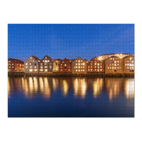 Puzzle Ravensburger "Blaue Stunde Trondheim" artboxONE - Architektur,Reise / Länder