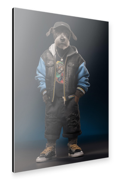 Alu-Dibond "Cooler Hund" 75x50 cm artboxONE