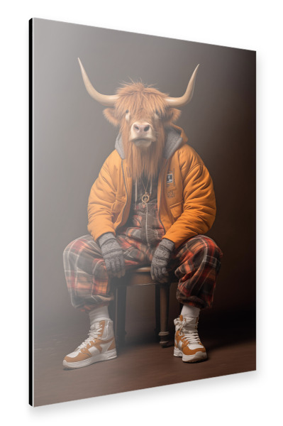 Alu-Dibond "Coole Highland cow" 30x20 cm artboxONE