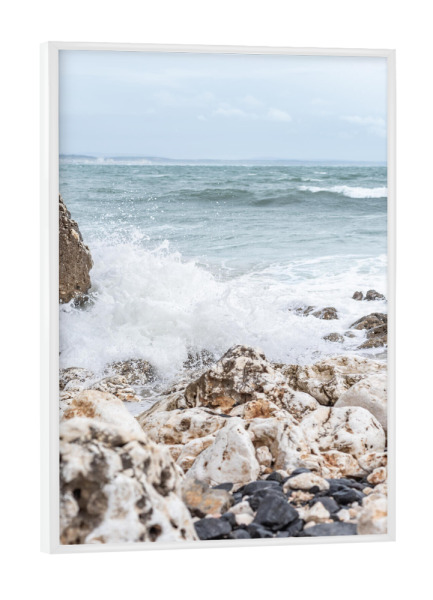 Poster mit weißem Rahmen "Küsten Wellen" artboxONE - Natur,Reise / Strand und Meer,Reise / Länder