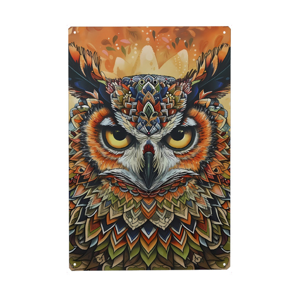Metall Poster "Mandala - Eule" artboxONE - Natur,Tiere,Abstrakt