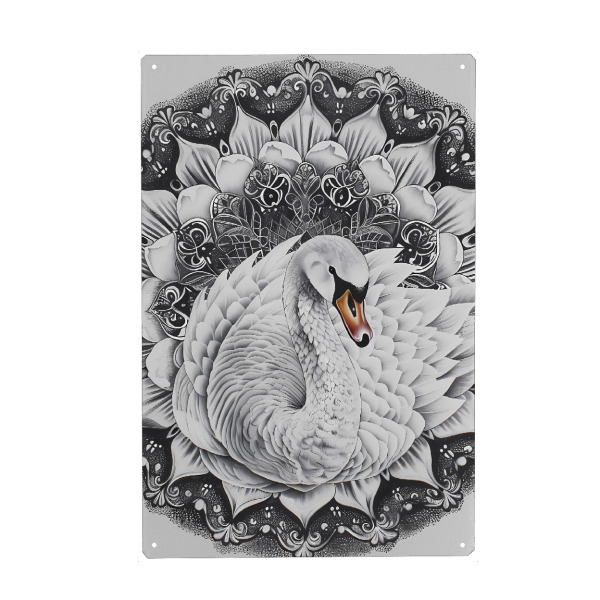 Holzbild "Mandala - Schwan" artboxONE - Natur,Tiere,Abstrakt