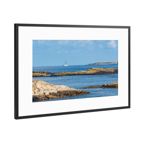 Poster mit Rahmen Schwarz (Metallic) "Küste in Südnorwegen" artboxONE - Natur,Reise,Reise / Strand und Meer,Reise / Länder