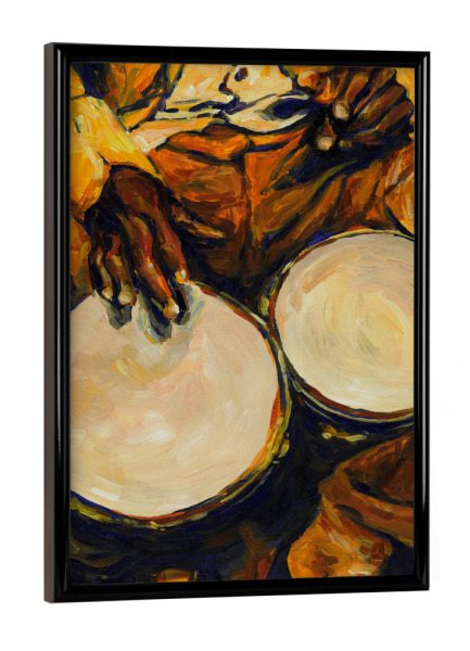Poster mit schwarzem Rahmen "Salsa-Trommelmusiker" artboxONE - Musik,Männer