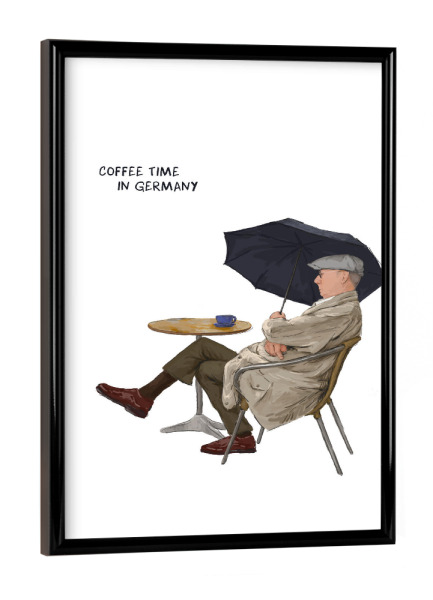 Poster mit schwarzem Rahmen "Kaffeezeit in Deutschland" artboxONE - Menschen,Reise / Länder,Männer