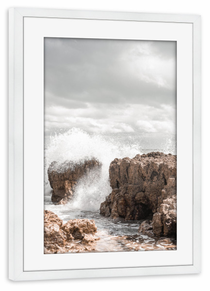 Poster mit Rahmen weiß "Meeres Wellen" artboxONE - Natur,Reise / Strand und Meer,Reise / Länder