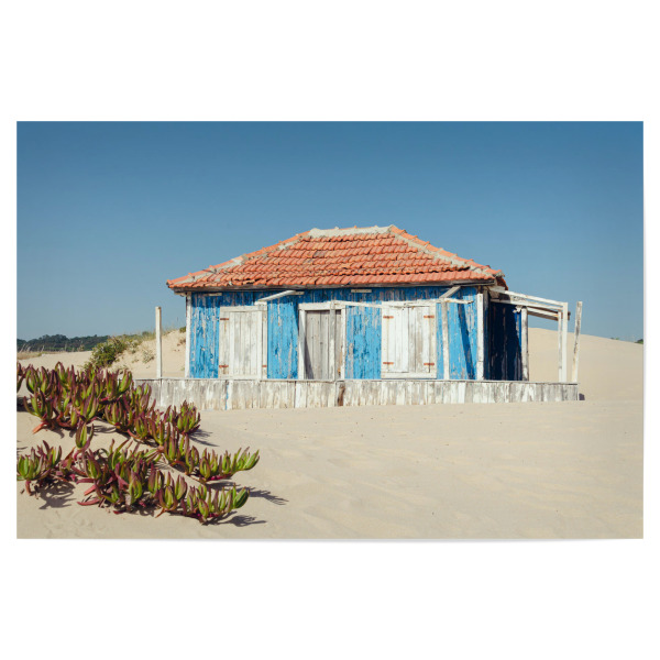 Poster "Blaue Strandhütte" artboxONE - Natur,Architektur,Reise / Strand und Meer