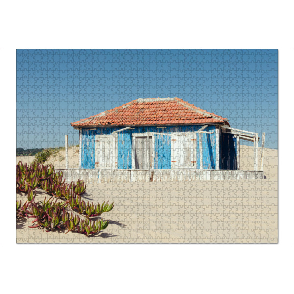 Puzzle Ravensburger "Blaue Strandhütte" artboxONE - Natur,Architektur,Reise / Strand und Meer