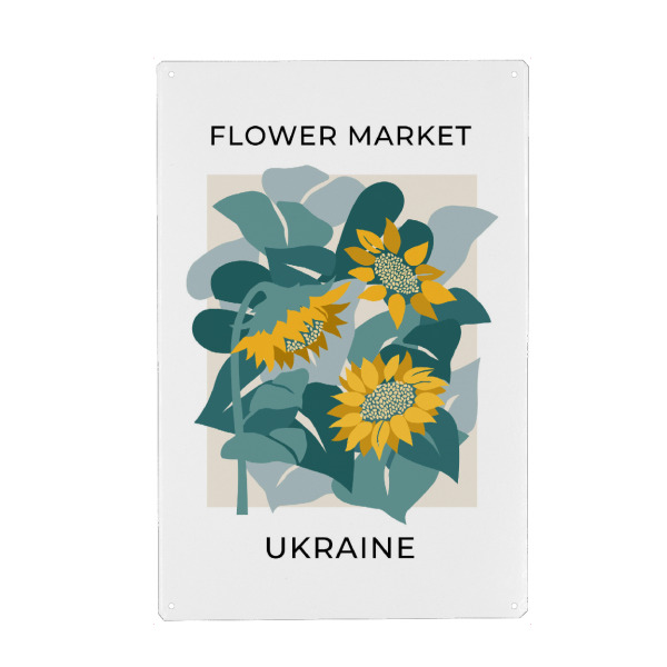 Holzbild "Blumenmarkt Ukraine" artboxONE - Natur,Floral,Reise / Länder