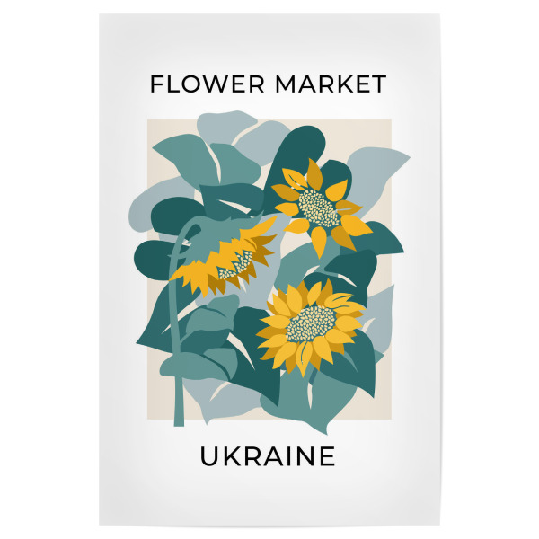 Poster 30x20 cm "Blumenmarkt Ukraine" artboxONE - Natur,Floral,Reise / Länder