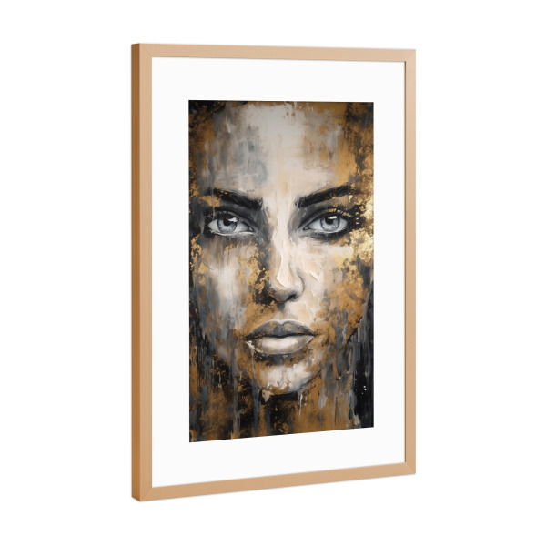Poster mit Rahmen Kupfer "Goldene Schönheit" artboxONE - Abstrakt,Menschen,Fashion