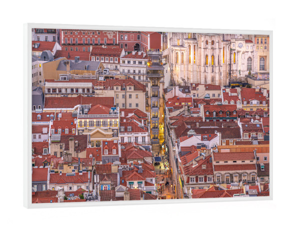 Poster mit weißem Rahmen "Lissabon Metropole" artboxONE - Architektur,Geometrie,Reise / Länder