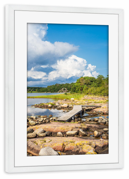Poster mit Rahmen weiß "Naturreservat in Norwegen" artboxONE - Natur,Reise,Reise / Strand und Meer,Reise / Länder